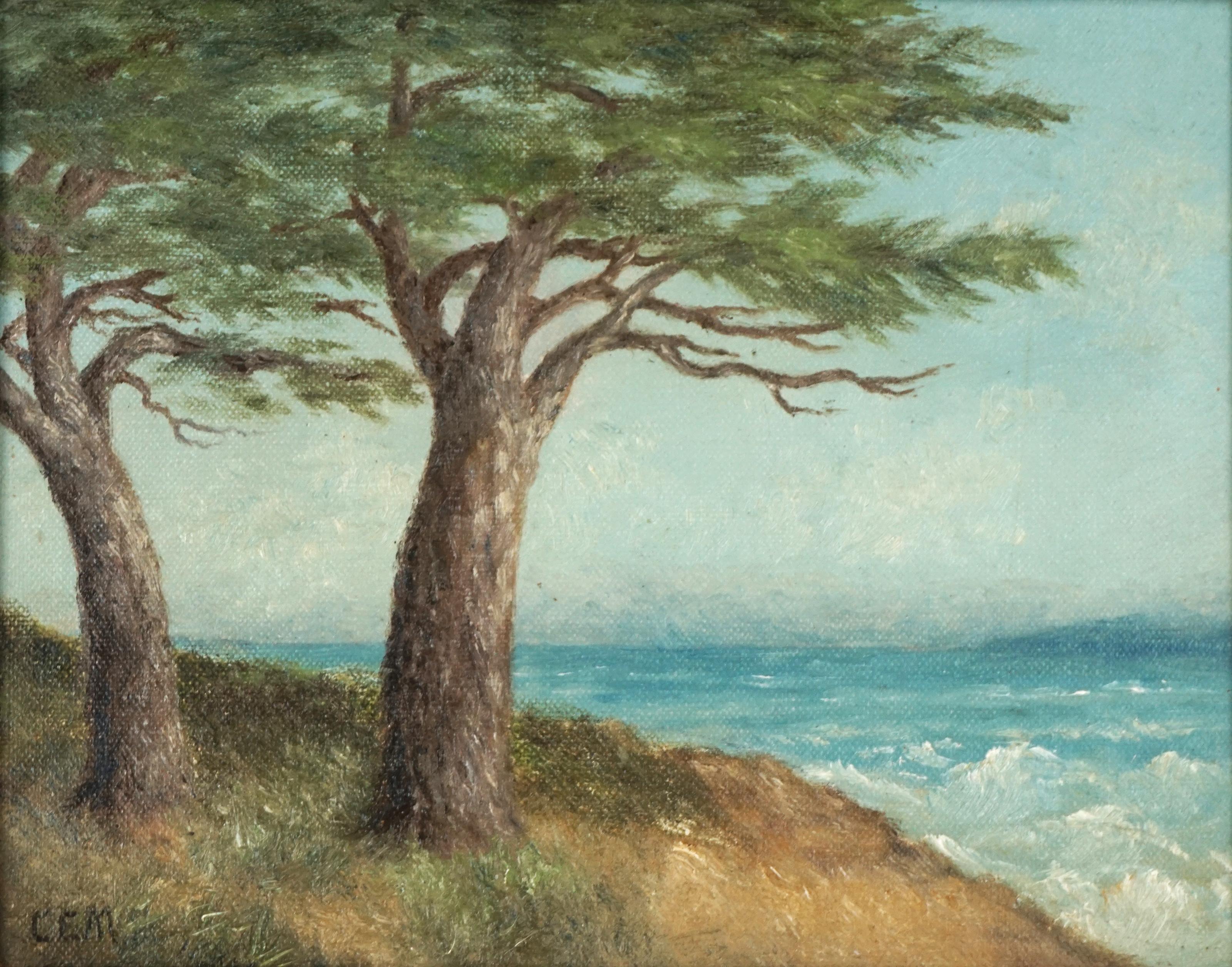 Small Scale Early 20th Century Monterey Coast Landscape - Painting by Unknown