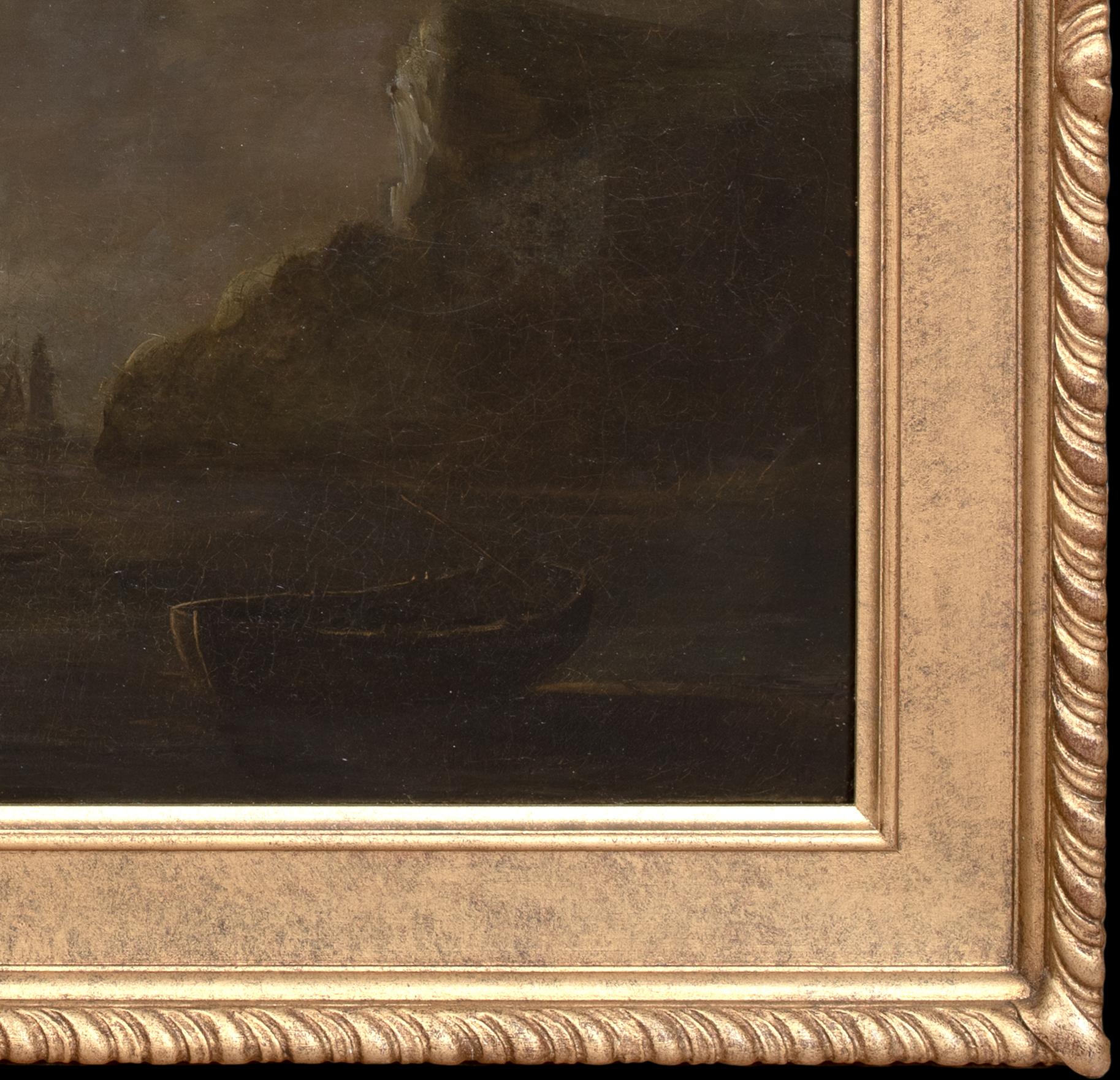 Schmuggler, Prussia Cove, Cornwall, mondbeschienene Landschaft, 19.

Abraham PETHER (1756-1812)

Große mondbeschienene Küstenlandschaft des 19. Jahrhunderts mit Schmugglern in der Prussia Cove, Öl auf Leinwand, Abraham Pether zugeschrieben.