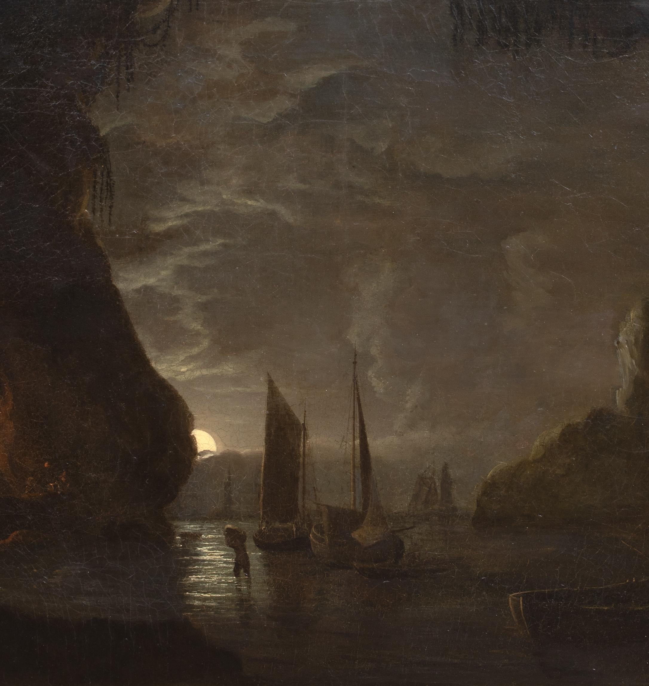 Moonlit Smugglers Prussia Cove, 19. Jahrhundert Abraham PETHER (1756-1812) im Angebot 2