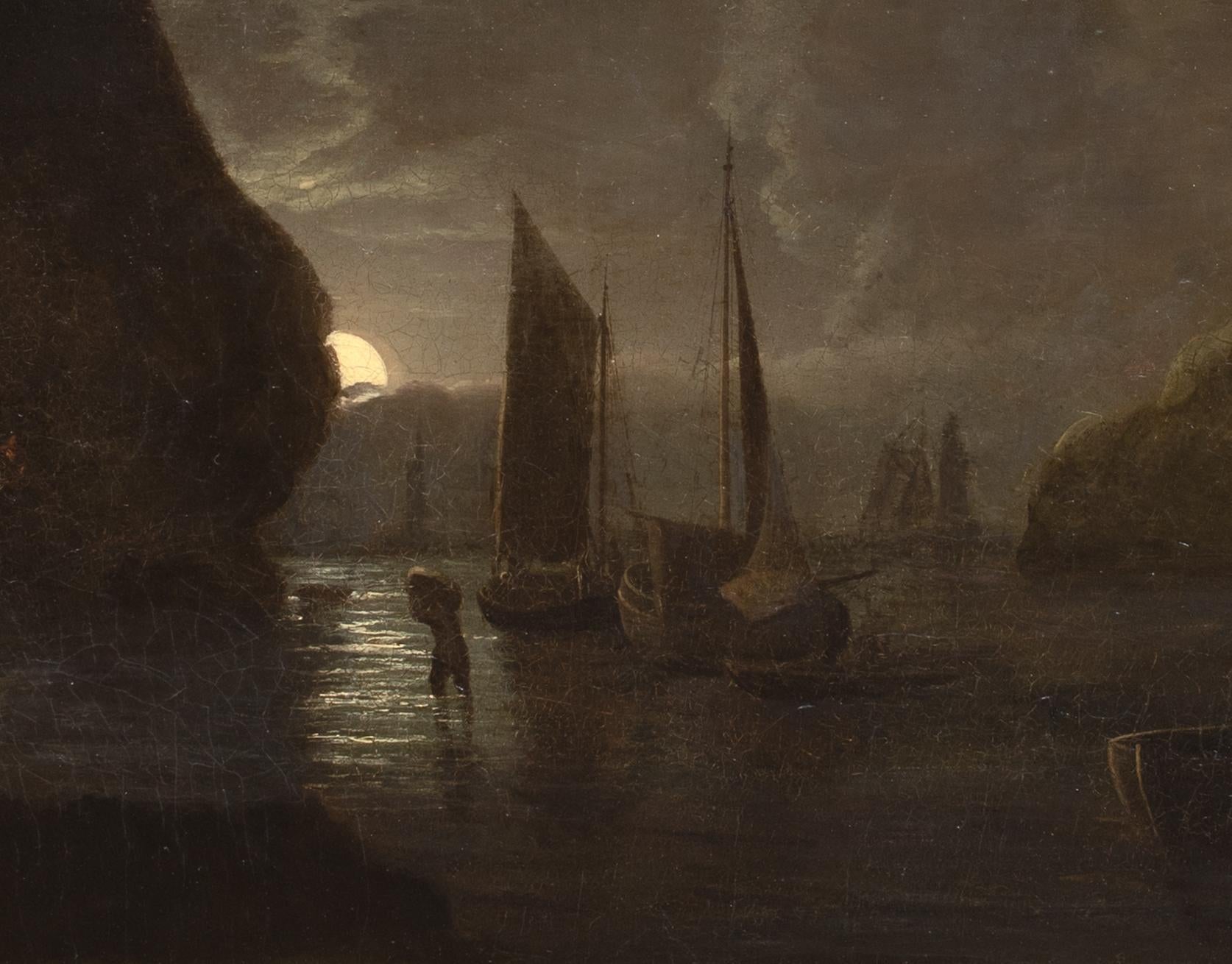 Moonlit Smugglers Prussia Cove, 19. Jahrhundert Abraham PETHER (1756-1812) im Angebot 3