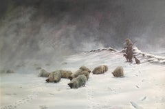 Used Snow Scene, Impressionist Landscape, Signed Oil Painting