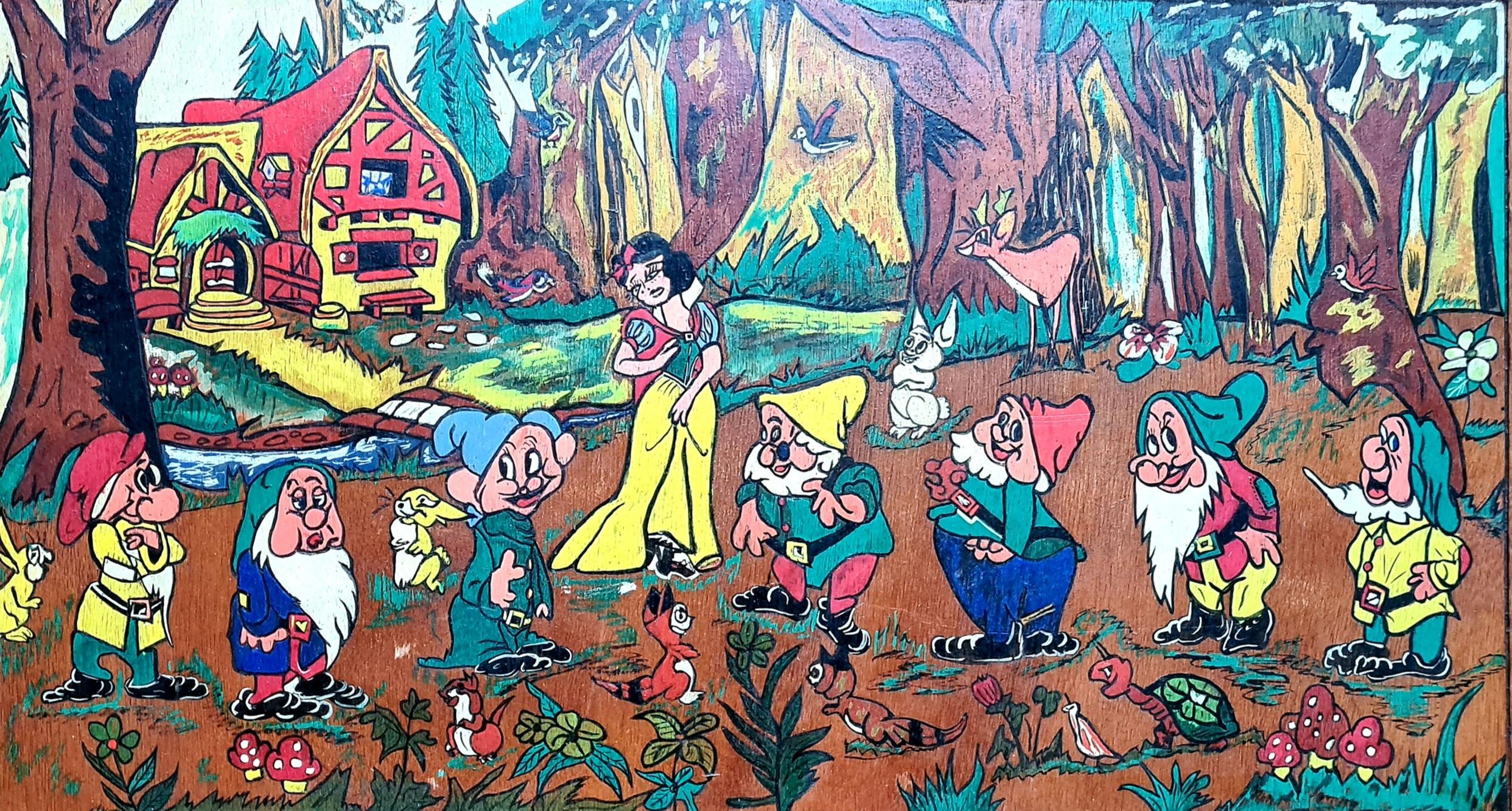 Unknown Landscape Painting - Snow White and the Seven Dwarfs