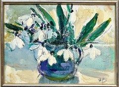 Quadro Still-Life con bucaneve, Olio su tavola, con cornice, 28,5x33 cm