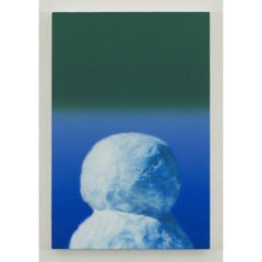 Pittura con pupazzo di neve in acrilico su pannello di lino, 2018