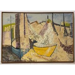 ramon painting "Spanish Coast" Original Painting by JA Ramon c.1964