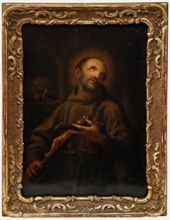 Spanish School 17th Century Oil - St. Francis of Assisi in Ecstasy