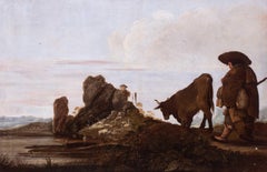 Spanish School, 17th Century, old master oil painting  'The Road to market'