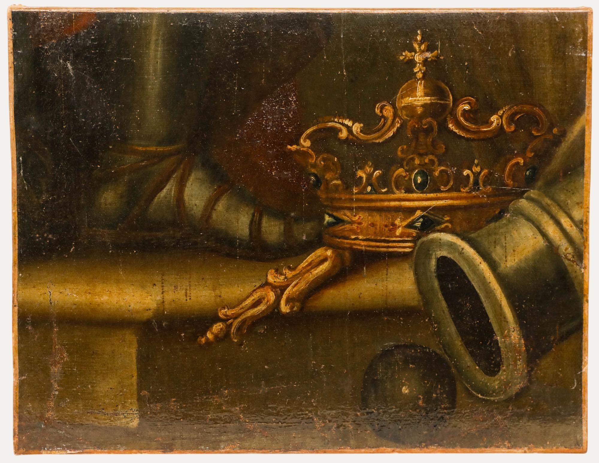 Unknown Still-Life Painting – Spanish School 18. Jahrhundert Öl - Die Krone