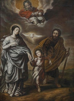 Spanish School 18th Century Oil - The Holy Family