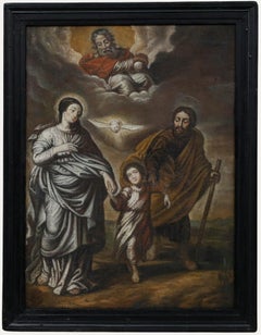Spanish School 18th Century Oil - The Holy Family