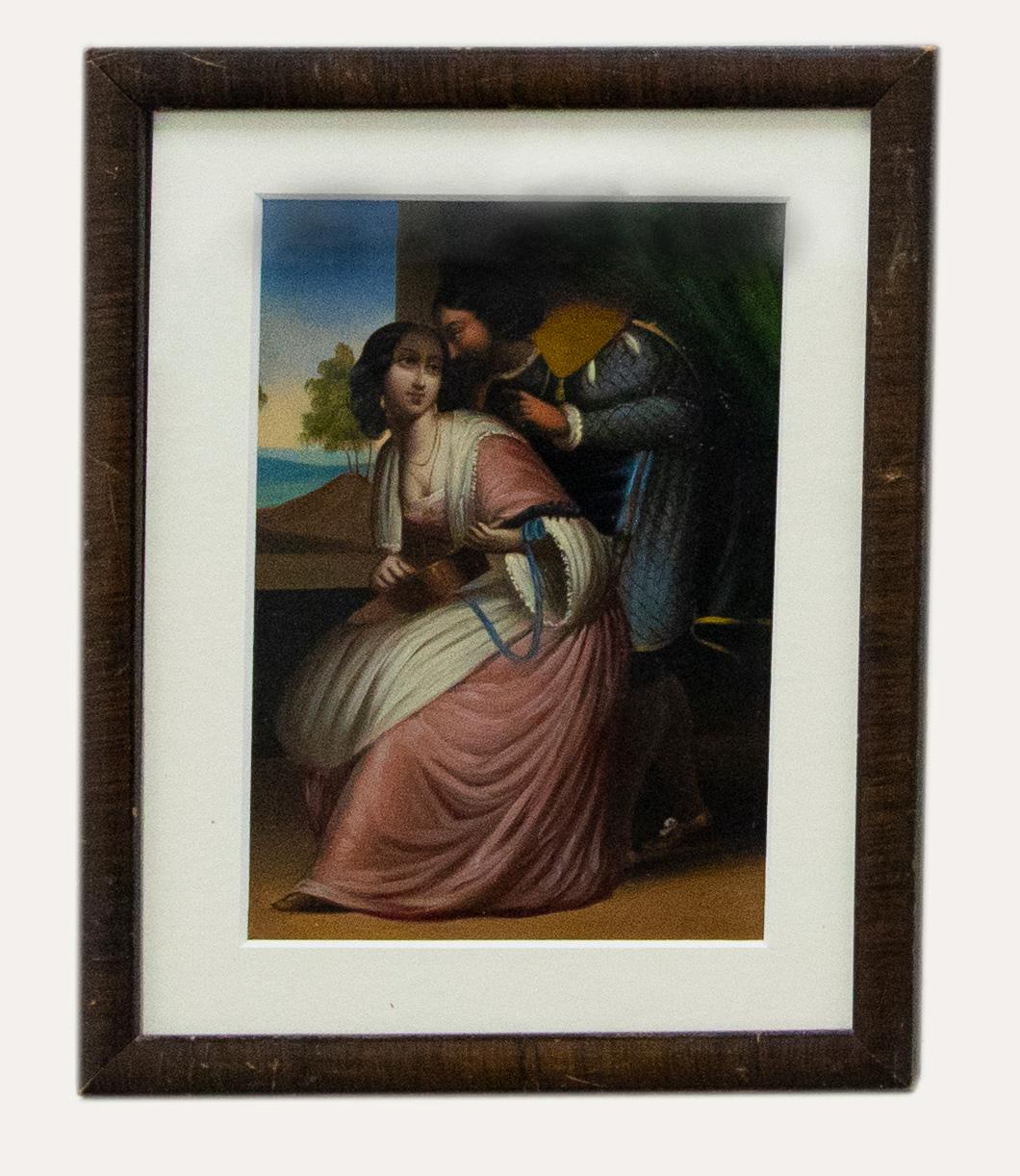 Unknown Figurative Painting - Spanish School   19th Century Oil - A Musical Romance
