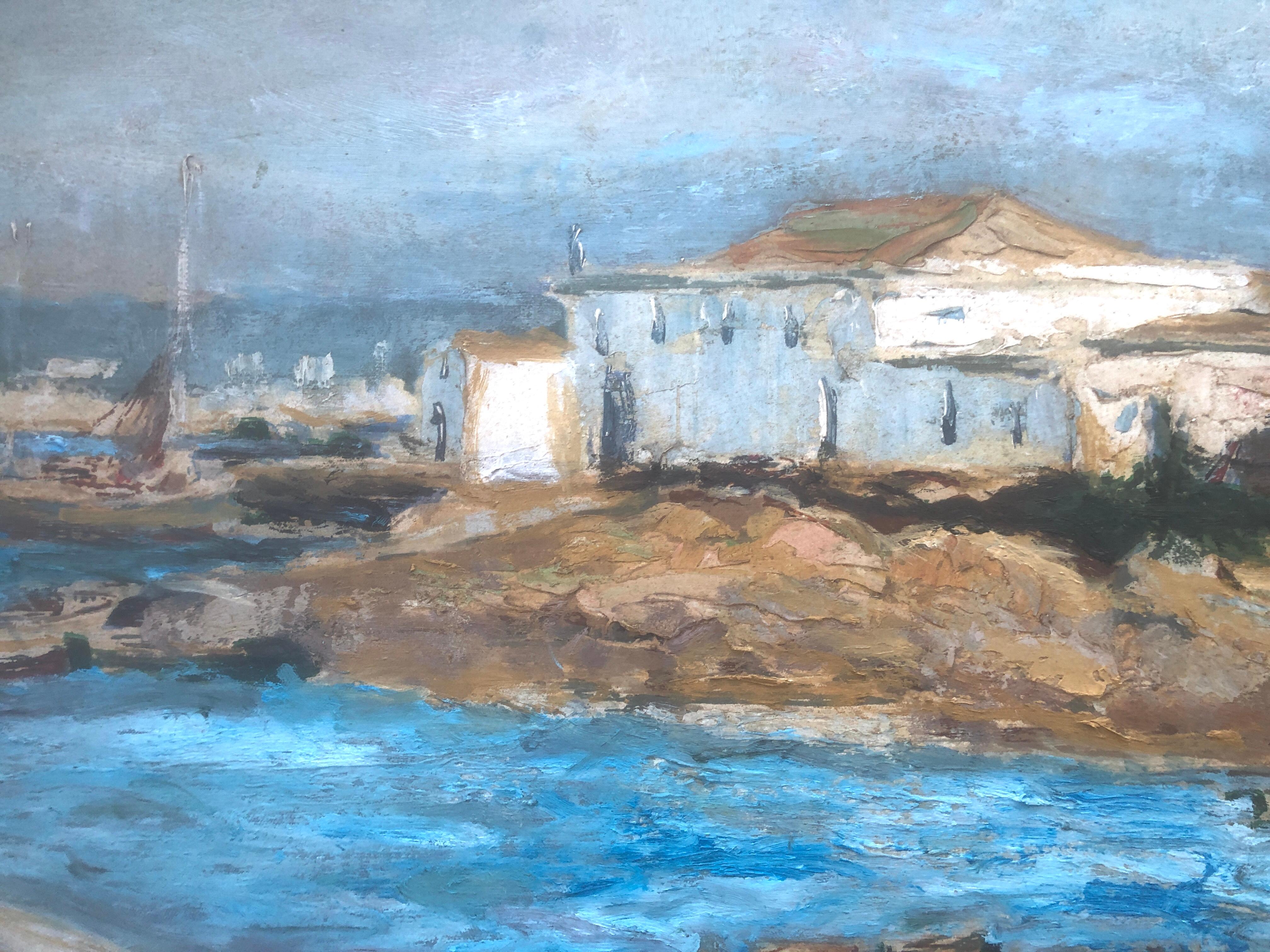 Signed Oliveras - Fisherman's Beach - Oil on canvas.
Slight paint chips on the sides that covered the frame.
Oil measurements 61x122 cm.
Frameless.