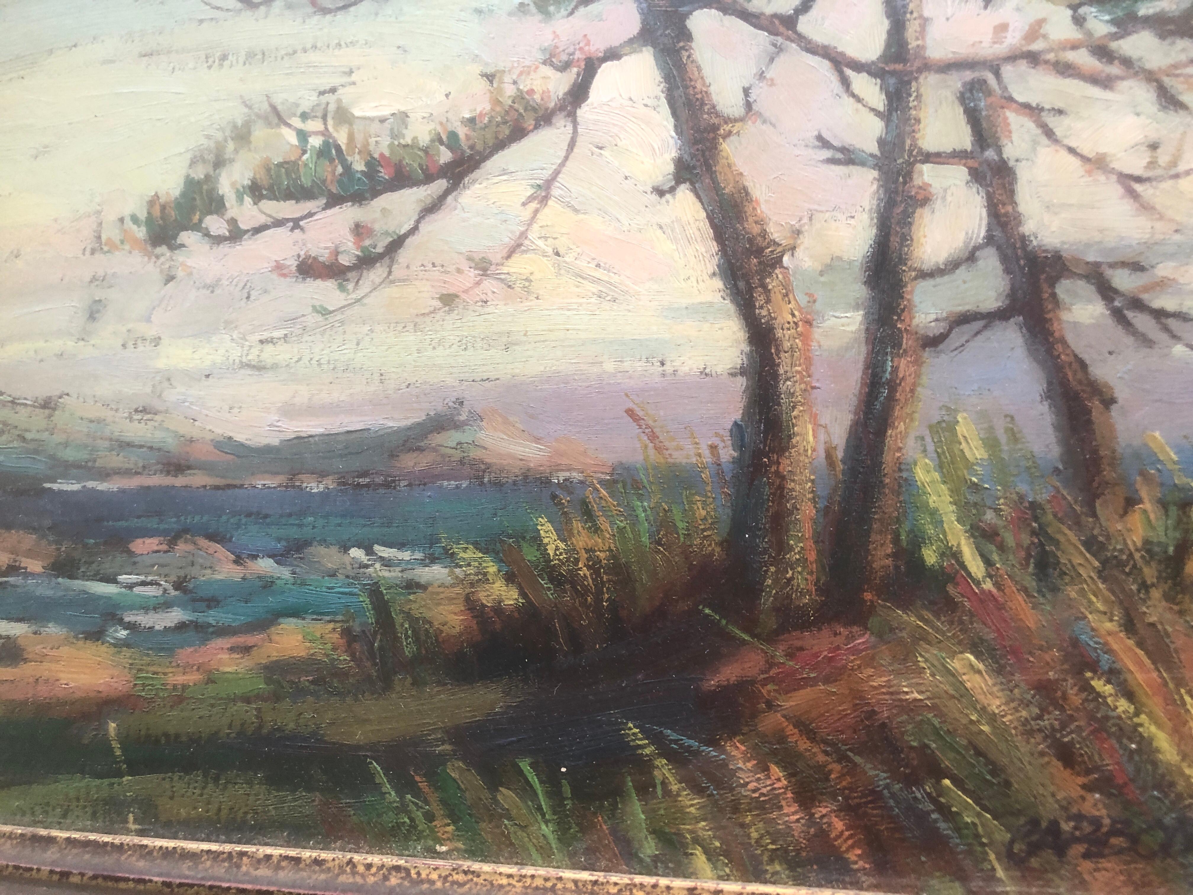 Spanish school landscape oil on board painting For Sale 3