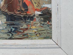 Spanish Yacht Oil Painting c1970
