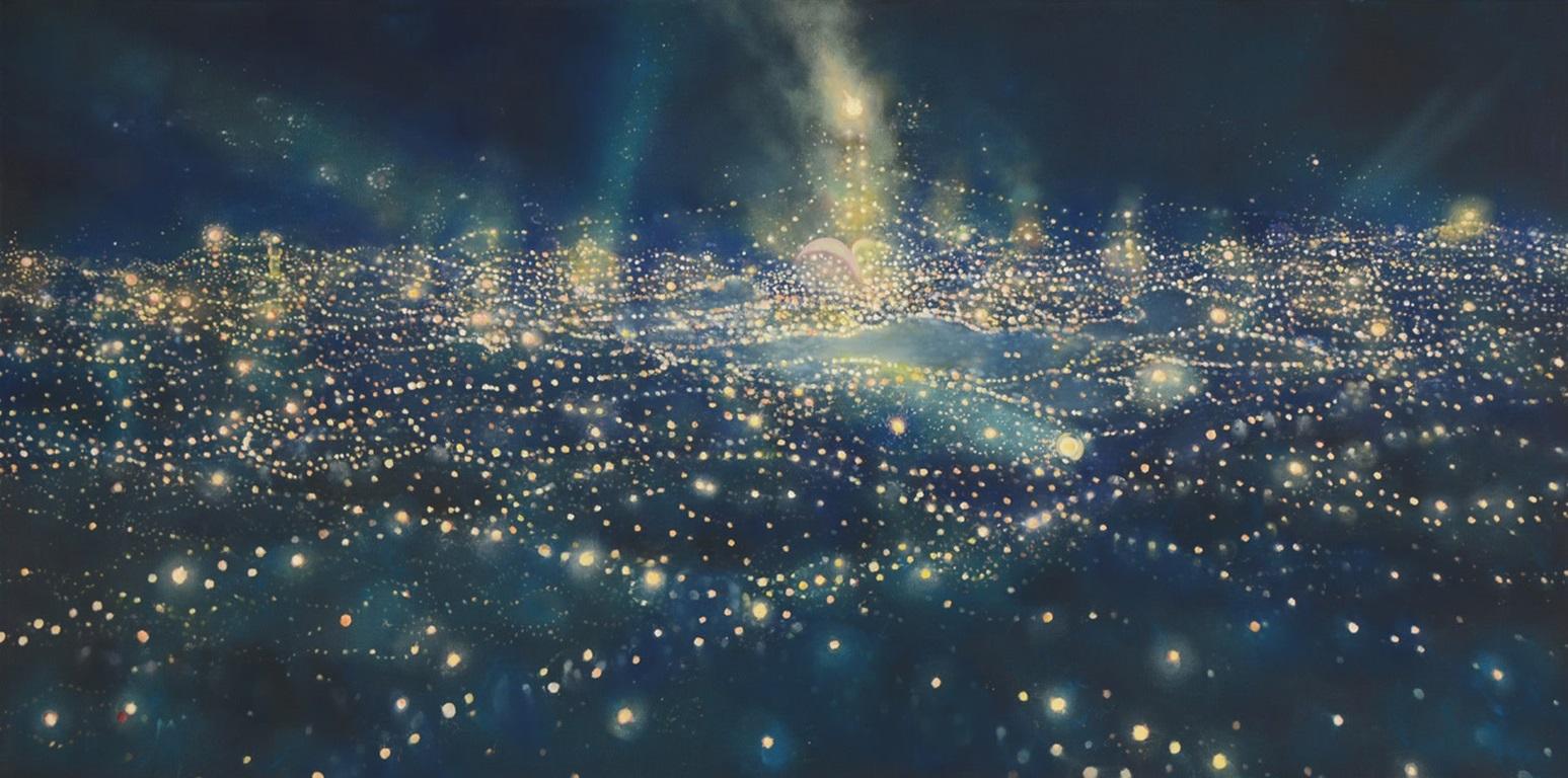 Unknown Landscape Painting – Spectacle, Öl auf Leinwand Gemälde von Dennis Ekstedt, 2021