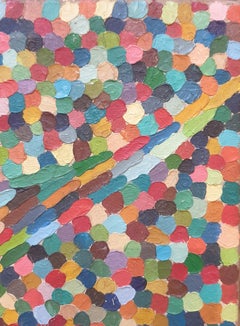 'Spirit of Ecstasy', French Mid Century Pointillist Oil on Canvas.