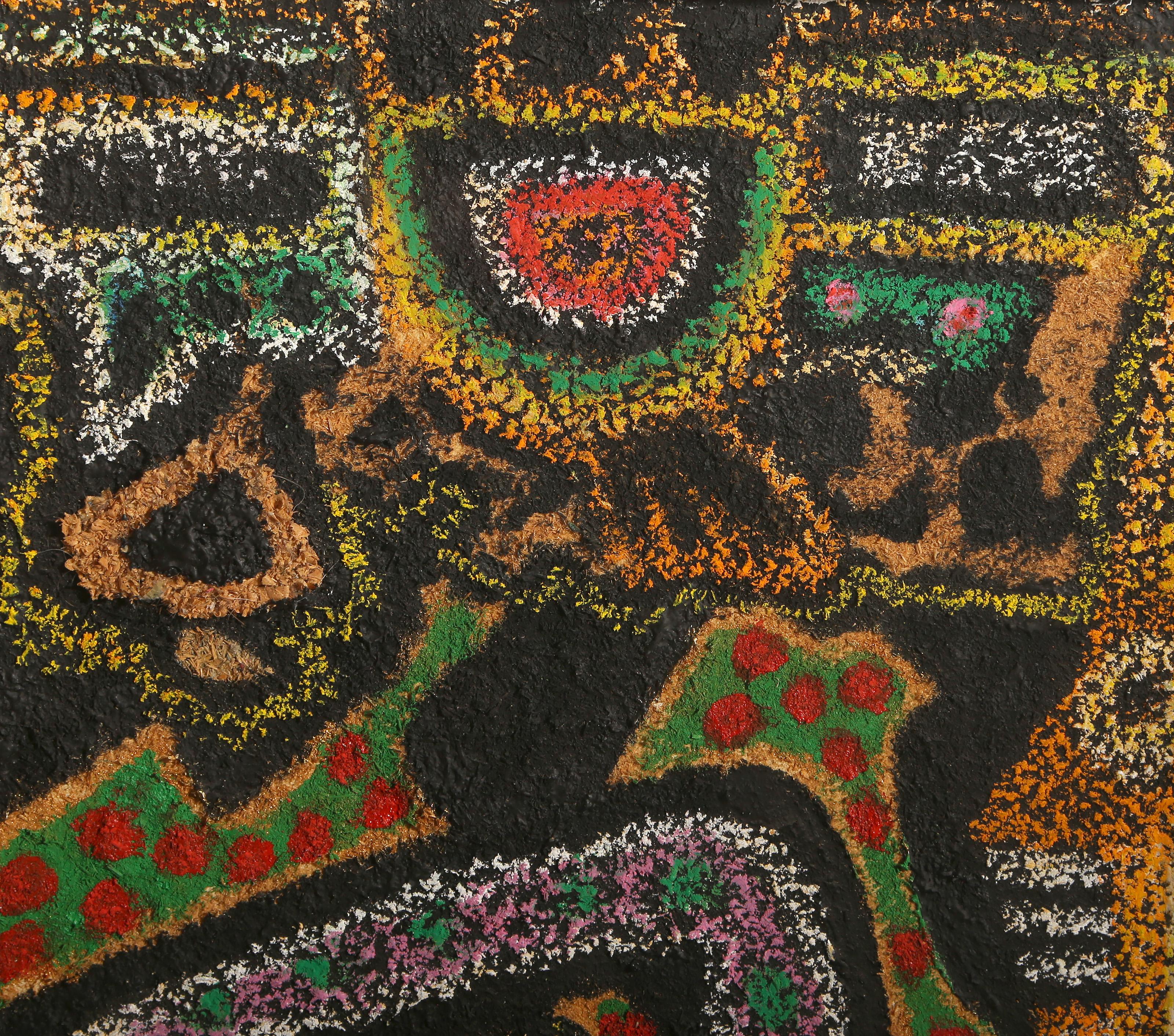 Spores, Modern Mixed Media on Board by Paul Kohn - Painting by Unknown