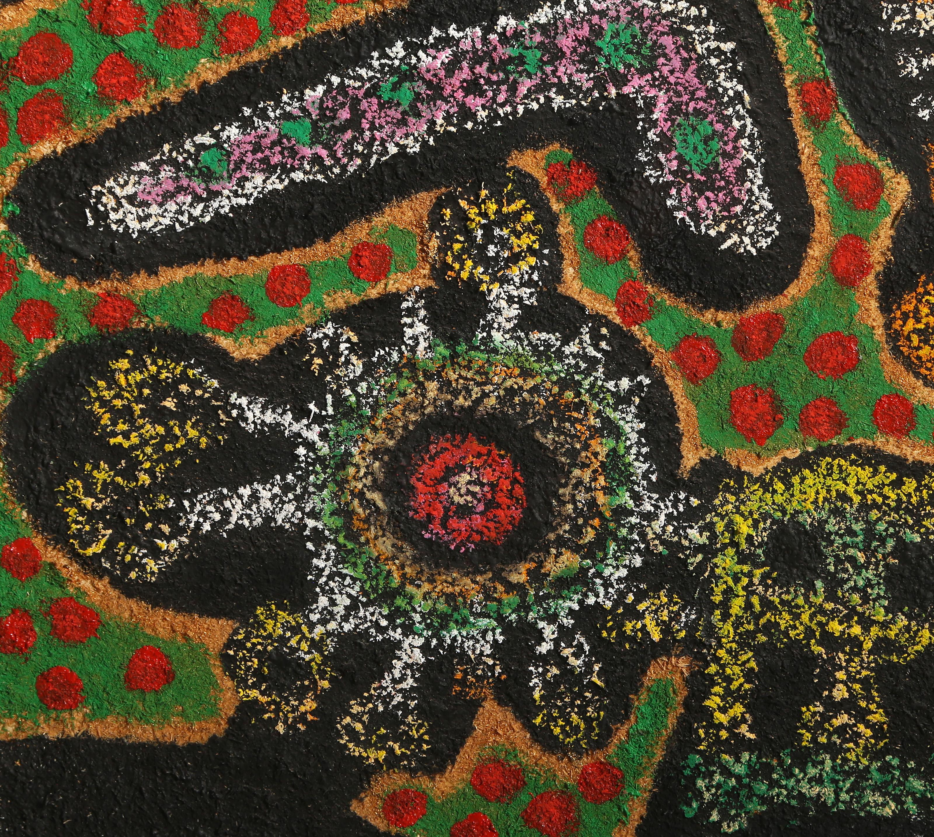 Spores, Modern Mixed Media on Board by Paul Kohn - Black Abstract Painting by Unknown