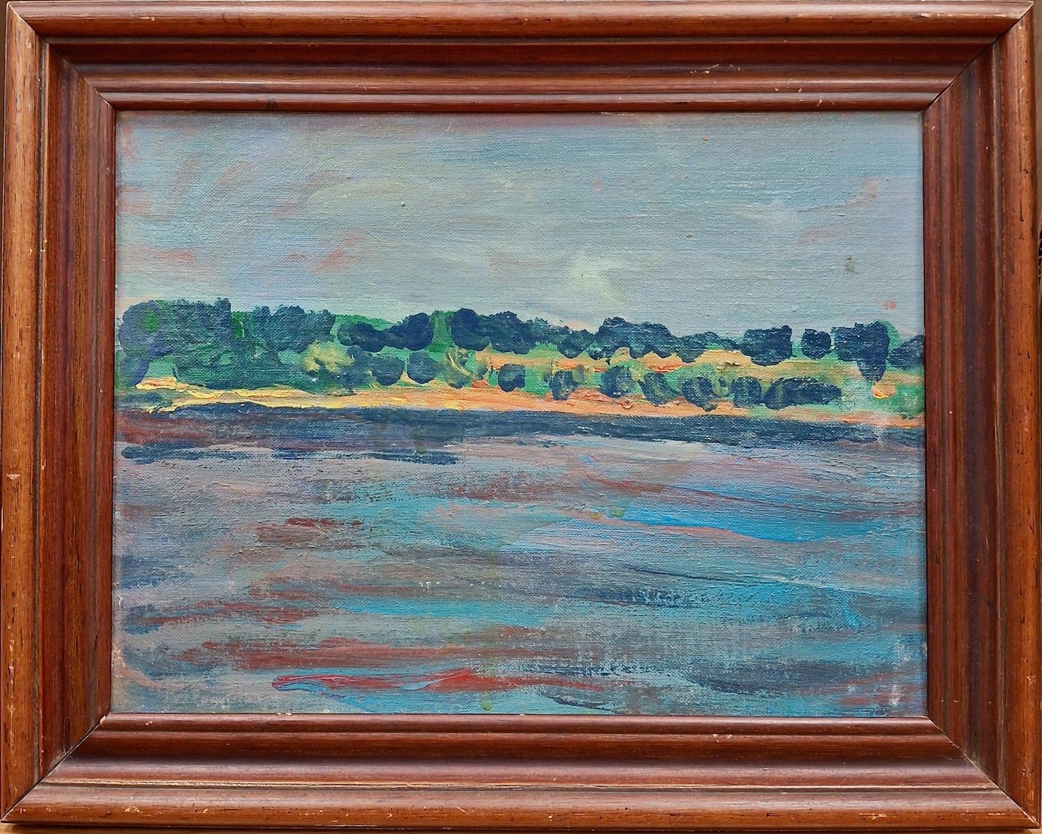 Landscape Painting de Unknown - "Inundación primaveral en el río" por Hugh McChesney