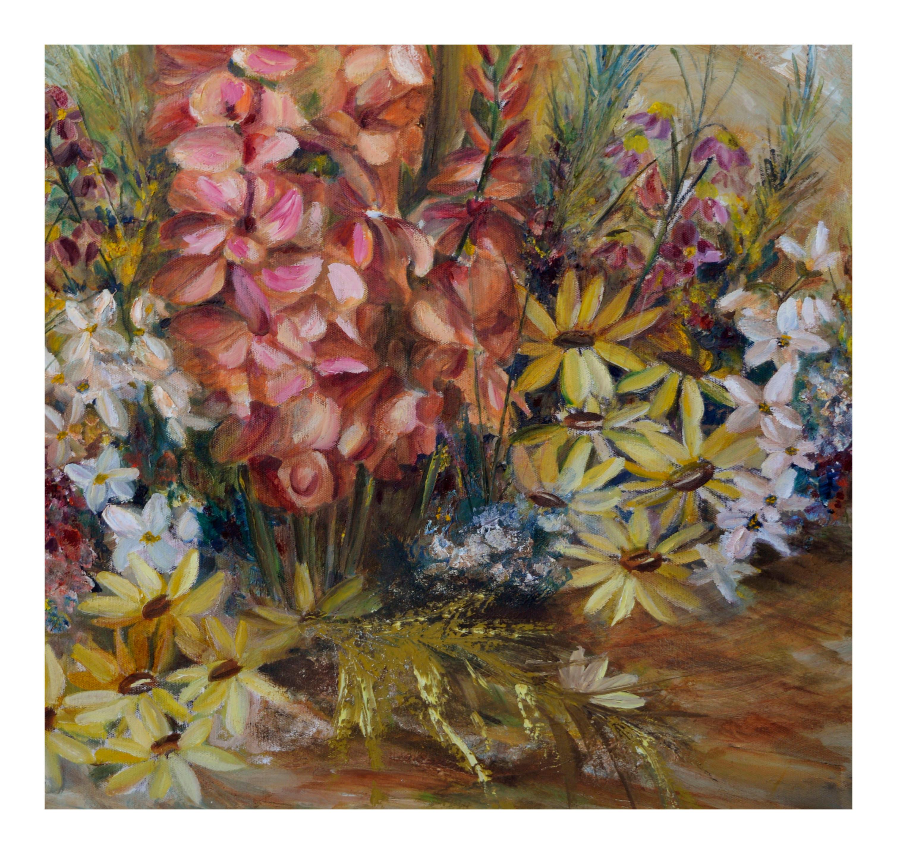 Spring Garden Flowers Still-Life  - American Impressionist Painting by Unknown