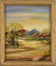 Spring Valley Plein Air Landscape in Oil on Masonite by Gibson