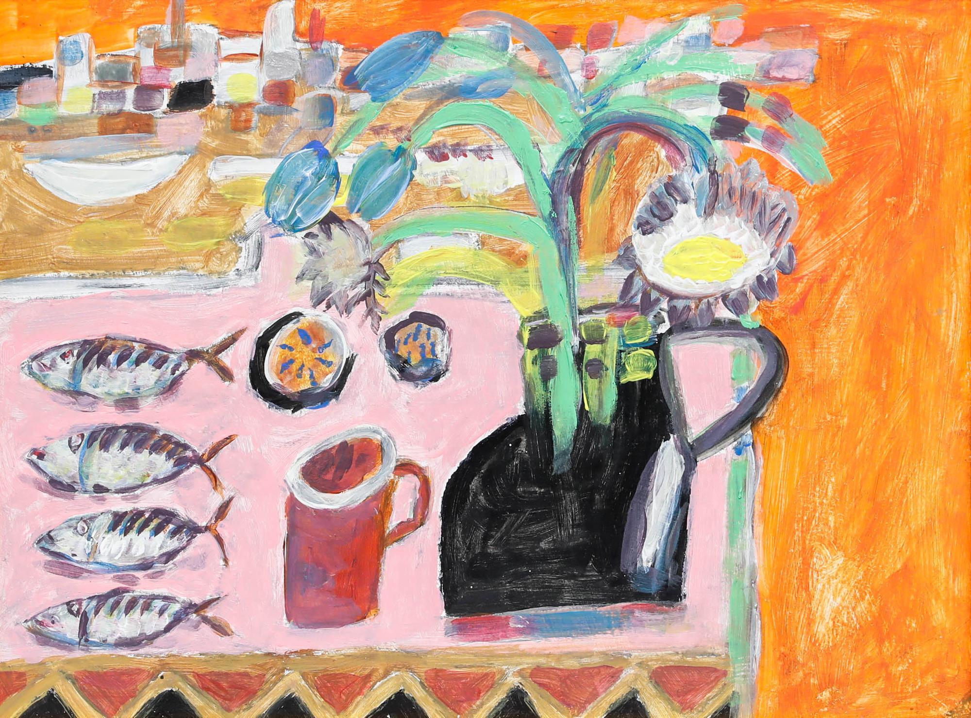 St Ives School Contemporary Oil - Nature morte en cuisine - Painting de Unknown