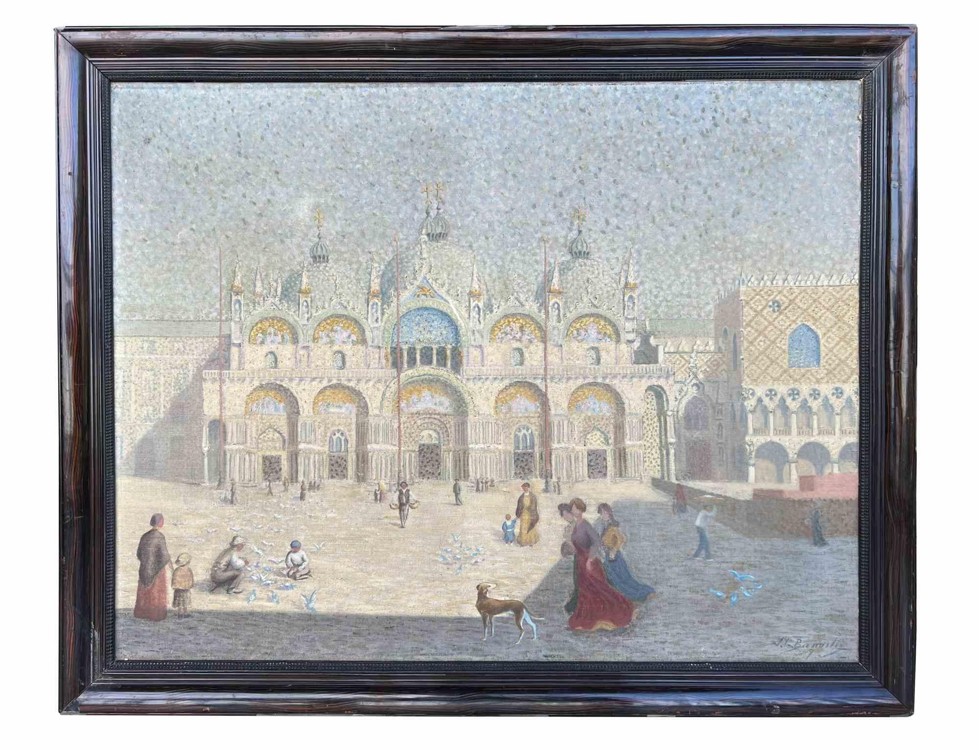 Unknown Landscape Painting - St. Marks Venice - Original Painting - 1910s