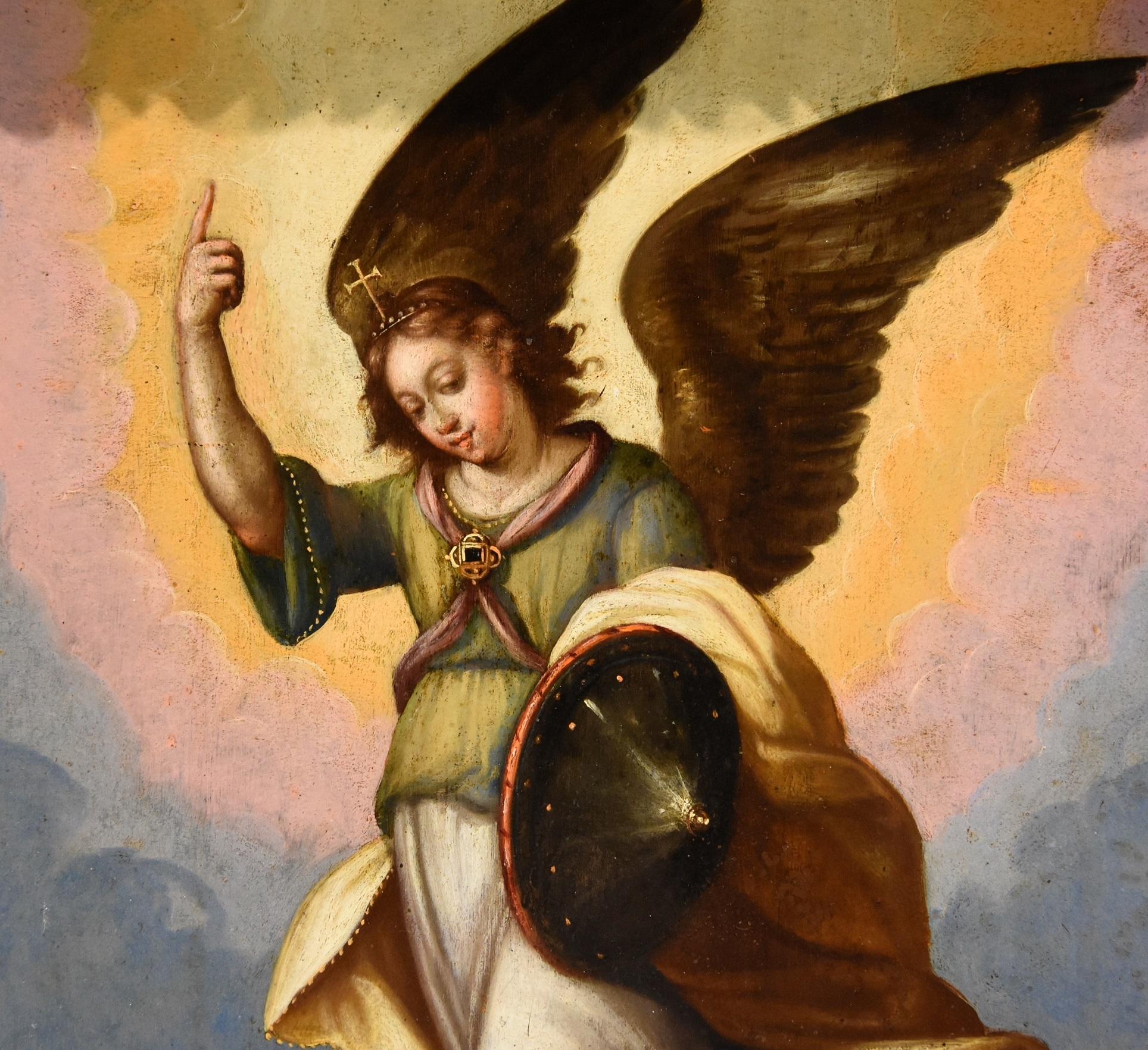 St Michael Archangel Devil De Vos Paint Old master 17th Century Flemish Copper 1