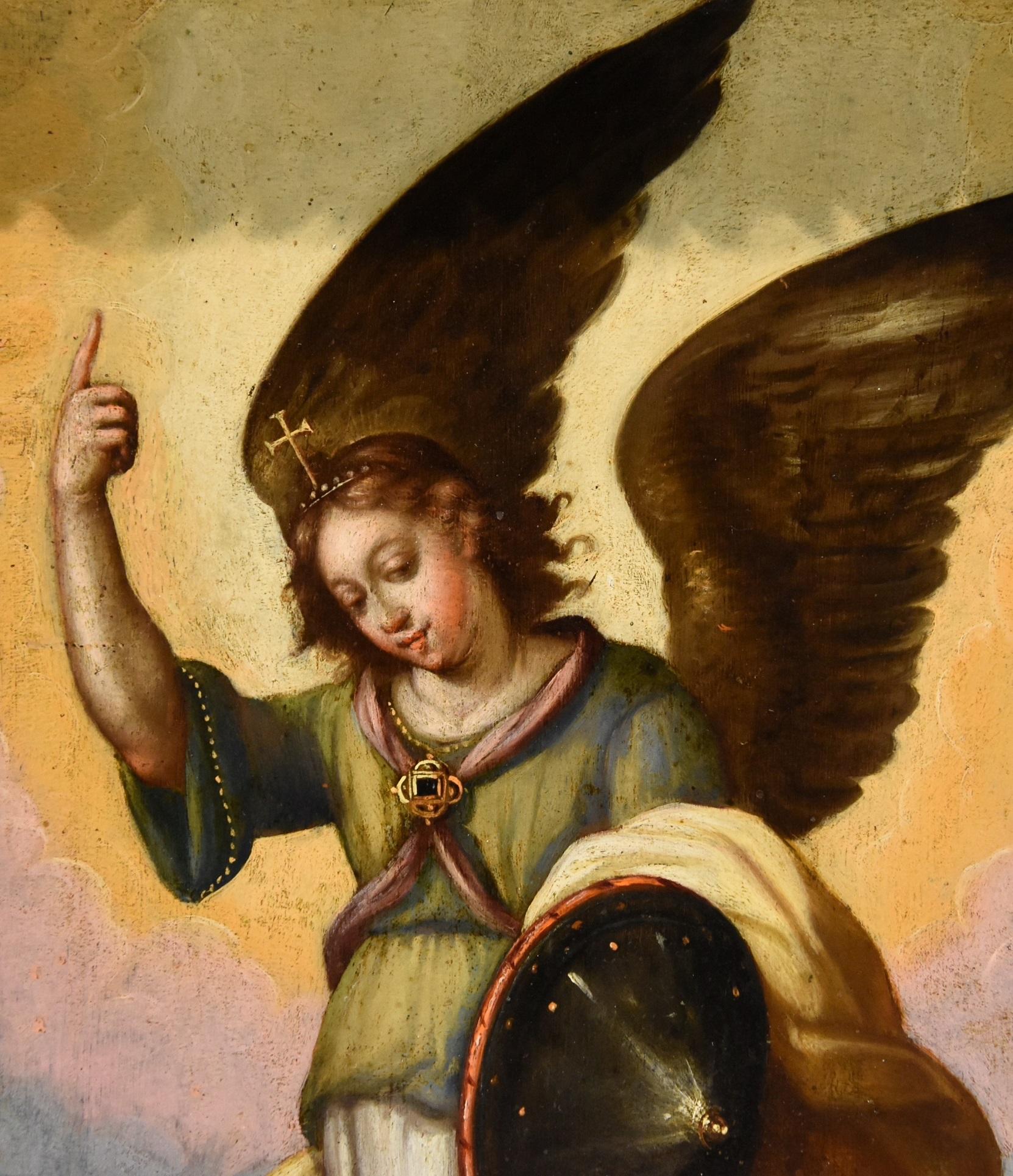 St Michael Archangel Devil De Vos Paint Old master 17th Century Flemish Copper 2