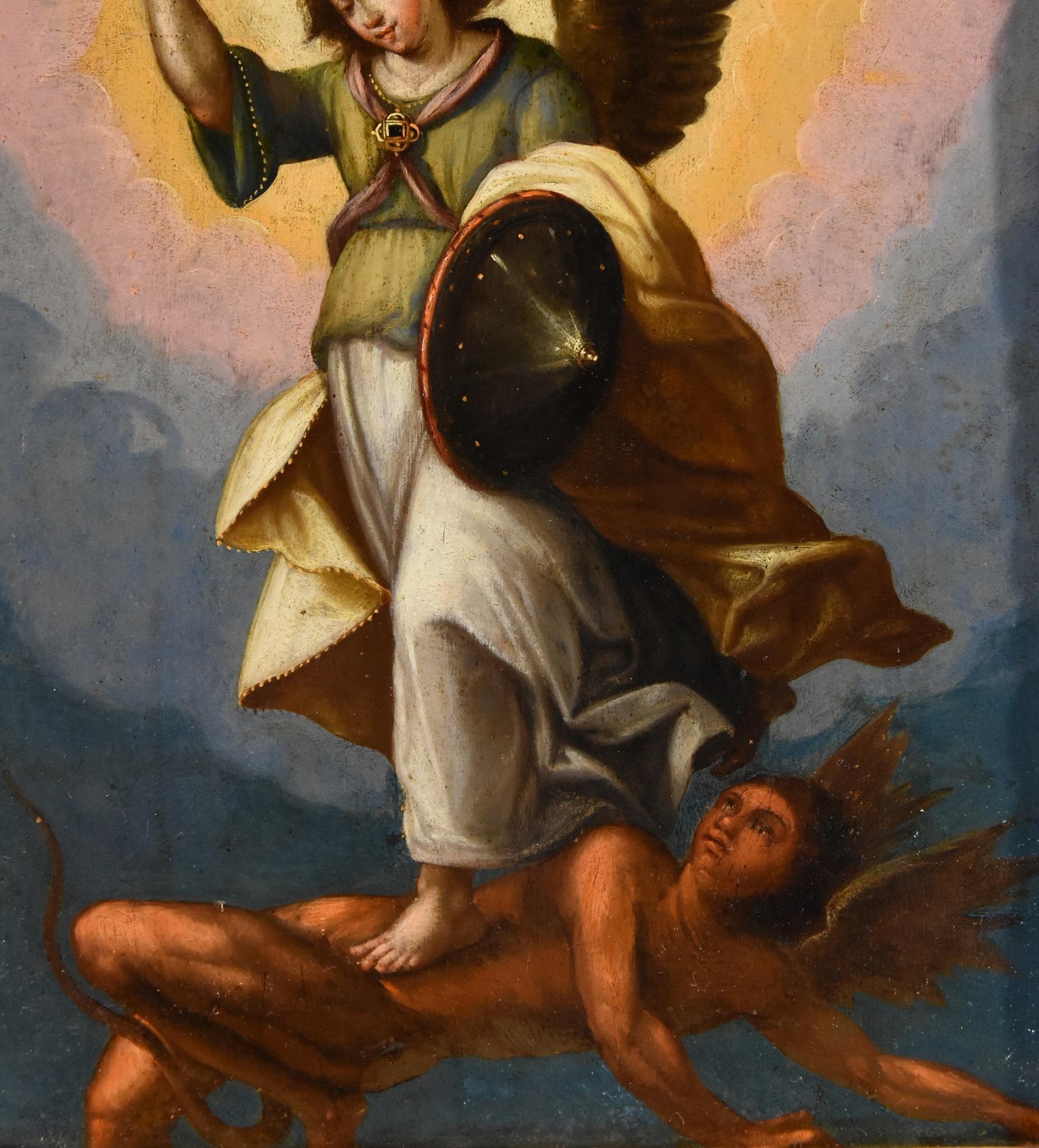 St Michael Archangel Devil De Vos Paint Old master 17th Century Flemish Copper 3