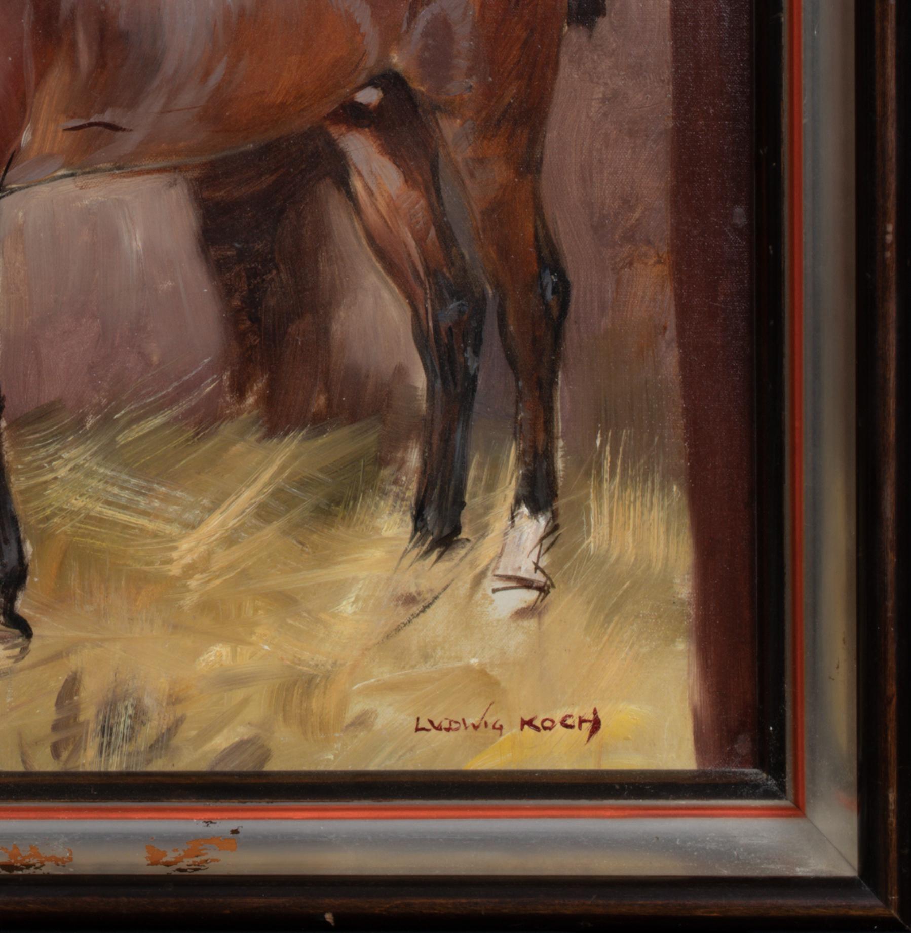 Stalliere e cavallo, XIX secolo  di Ludwig KOCH (1866-1934) 1