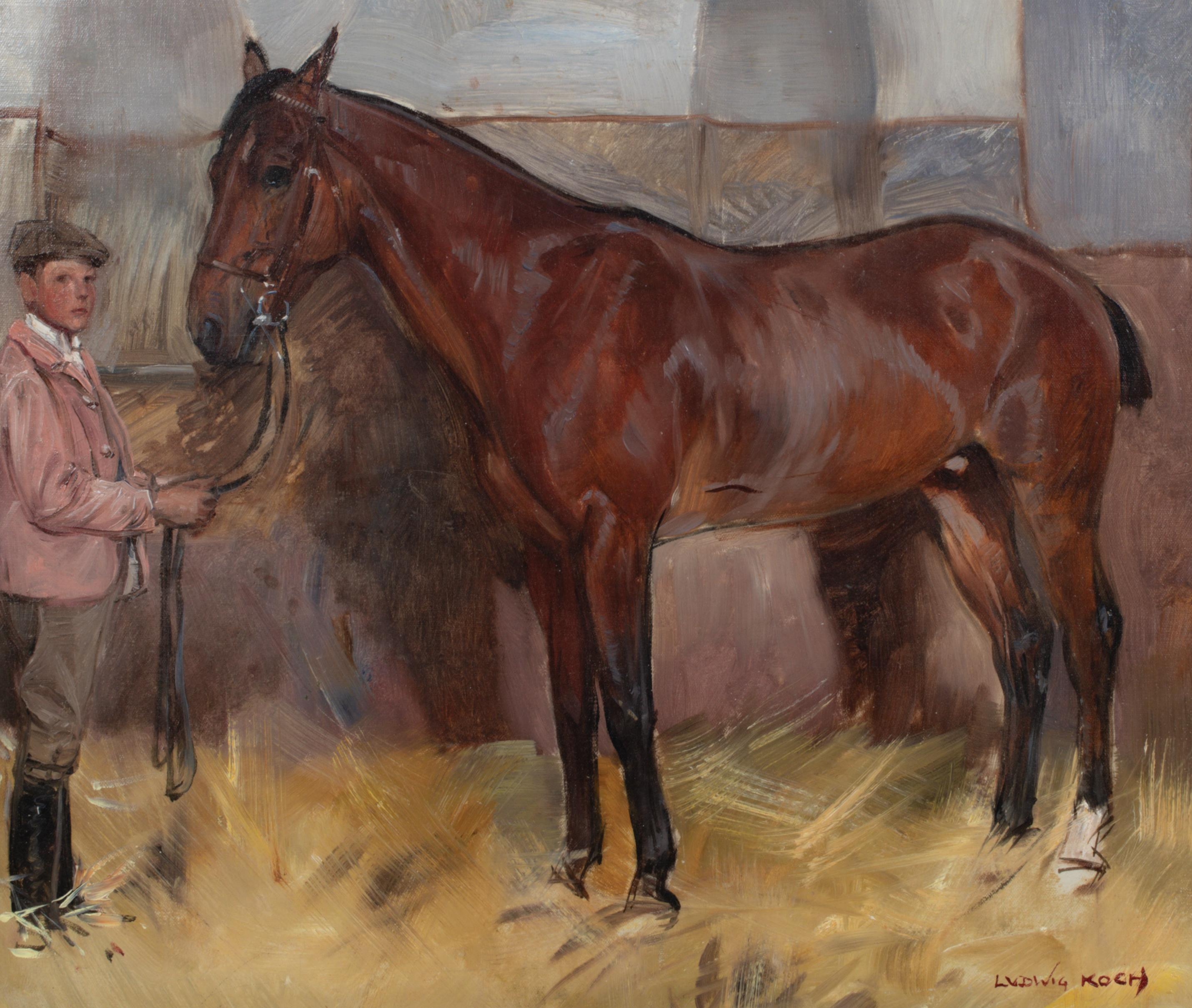 Stalliere e cavallo, XIX secolo  di Ludwig KOCH (1866-1934) 2