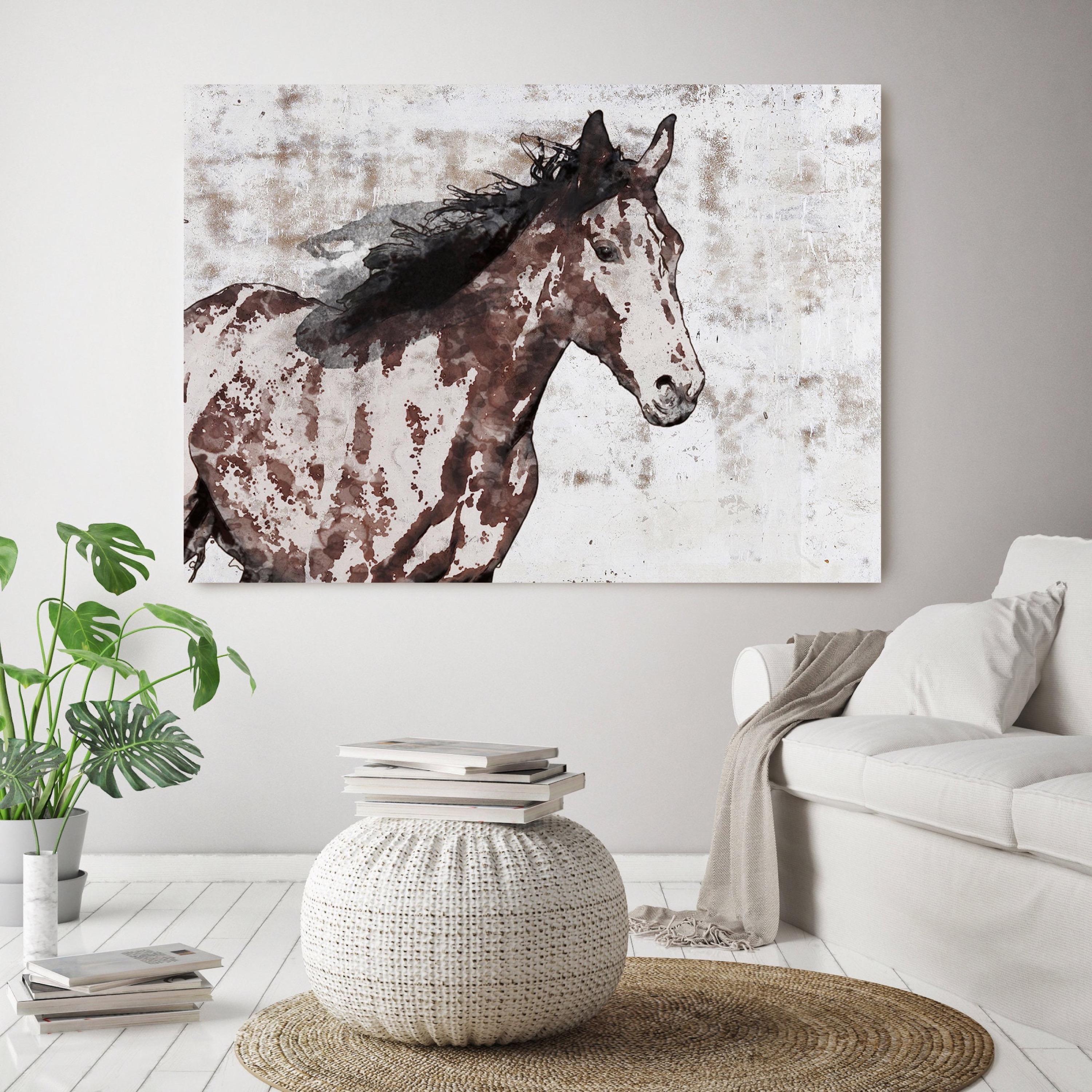 Stallion Horse Painting Fine Art Hand Embellished Giclee on Canvas Irena Orlov 1