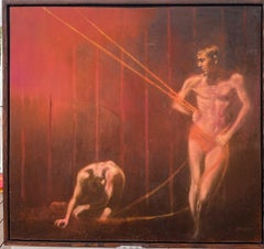 Standing Male Boy Nudes Acrobats Pulling Ropes and walking on Tightropes