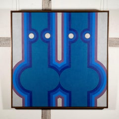 Standing Upright Forms, Acrylic on Canvas Painting by Thomas Nathaniel Davies