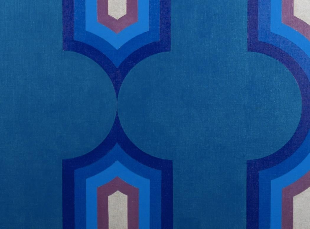 Standing Upright Forms, Acrylic on Canvas Painting by Thomas Nathaniel Davies For Sale 2