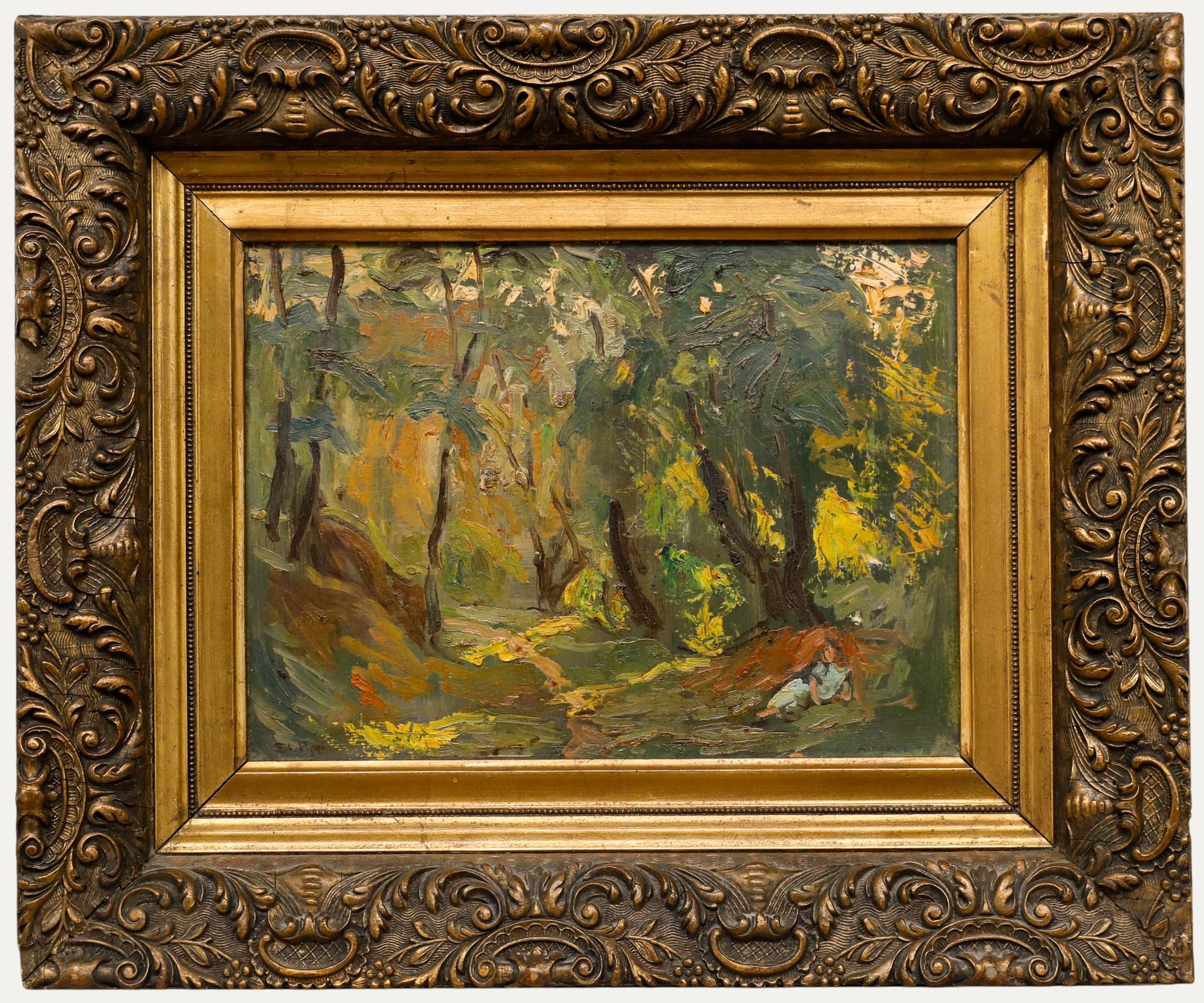 Stanisław Appenzeller (1901-1980) - Gerahmtes Öl, Liebende im Wald