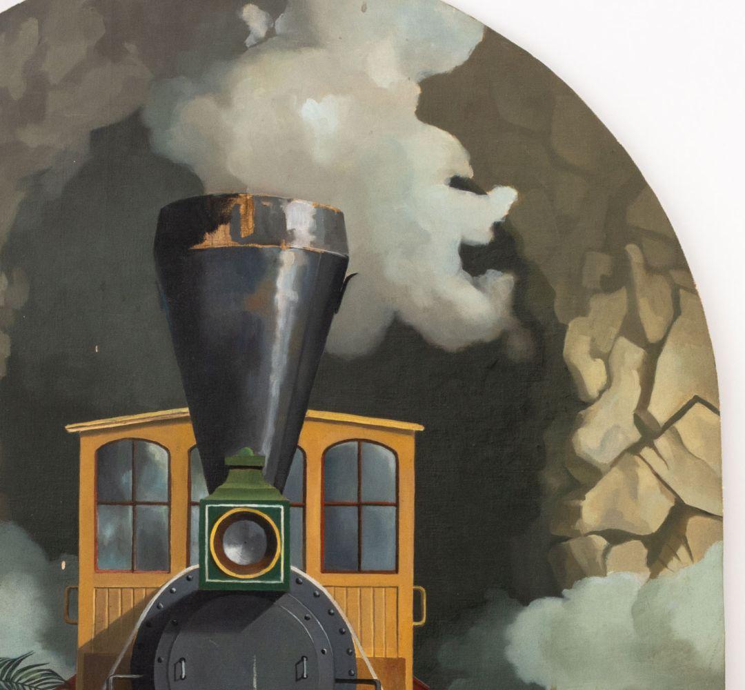 Steam Locomotive Train Composition (Realismus), Painting, von Unknown