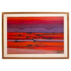 Stephen Thomas Rascoe Paisaje abstracto de los años 70 "Sierra Madre" Arte tejano