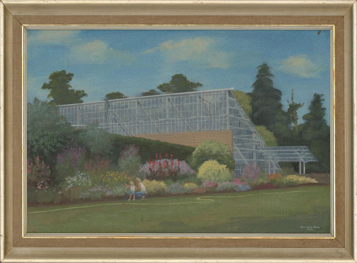 Unknown Landscape Painting - Stewart Charles Hine (1928-2018) - 1994 Oil, New Temperate House, Savill Garden
