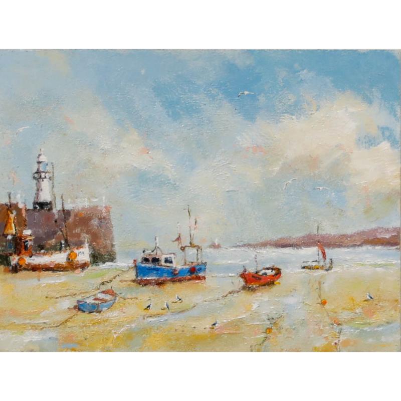 Stewart Middlemas (geb. 1944) – Smeaton's Pier, St. Ives, Ölgemälde, 20. Jahrhundert – Painting von Unknown