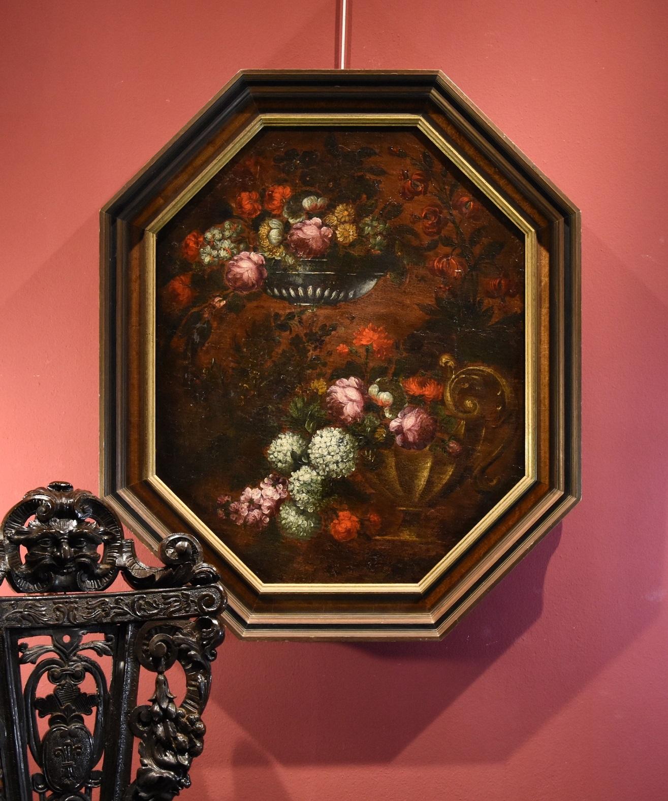 Still-life Flower Paint Oil on canvas Old master 17th Century Lombard school For Sale 4