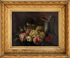 Still Life Flowers & Ewer, 19th C.