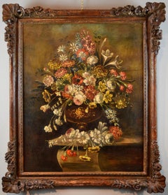 Nature morte, école italienne, XIXe siècle, peinture à l'huile sur toile, Italie qualité artistique
