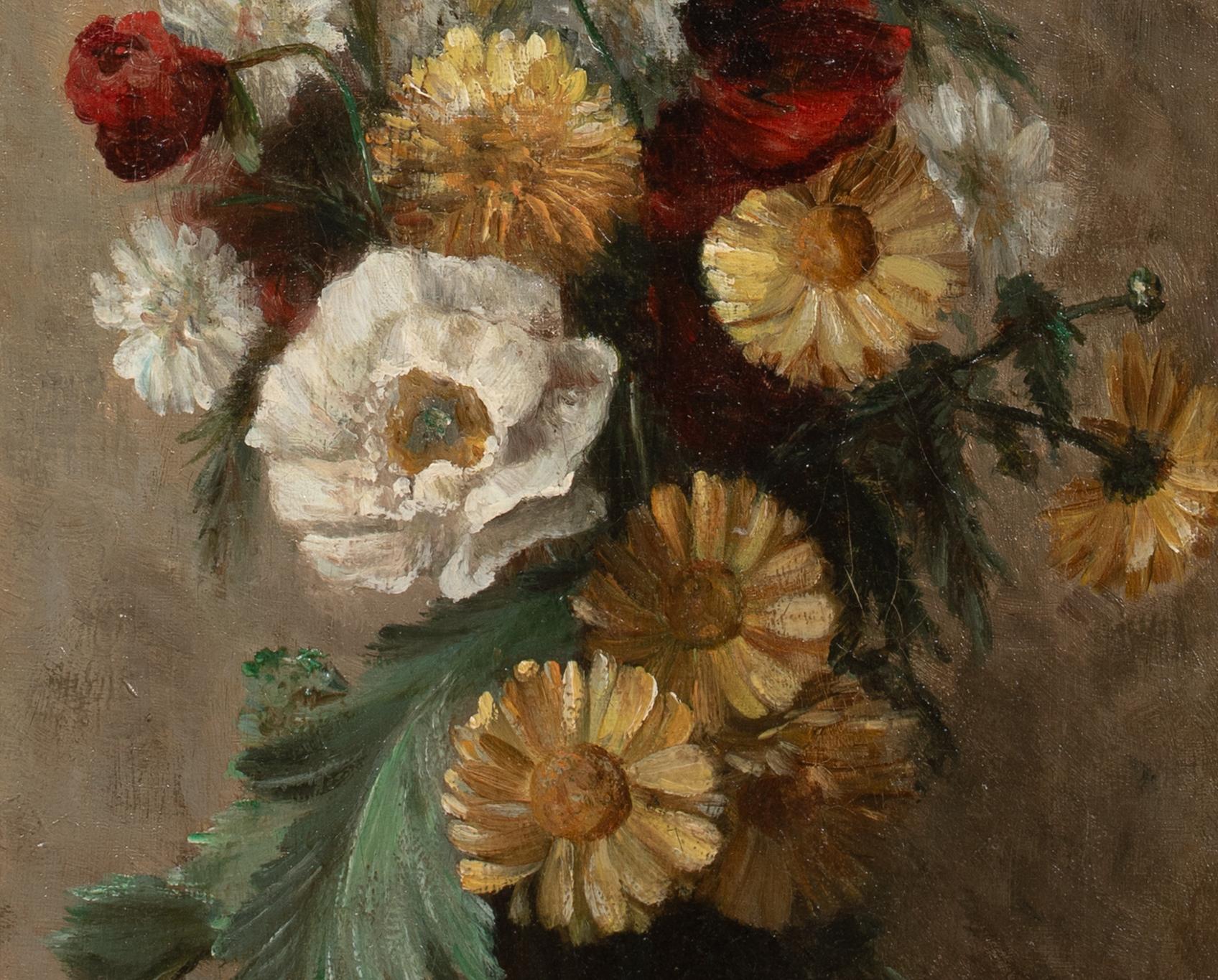 Stillleben mit einem Sommerblumenstrauß, 19. Jahrhundert  von Matthijs MARIS im Angebot 6