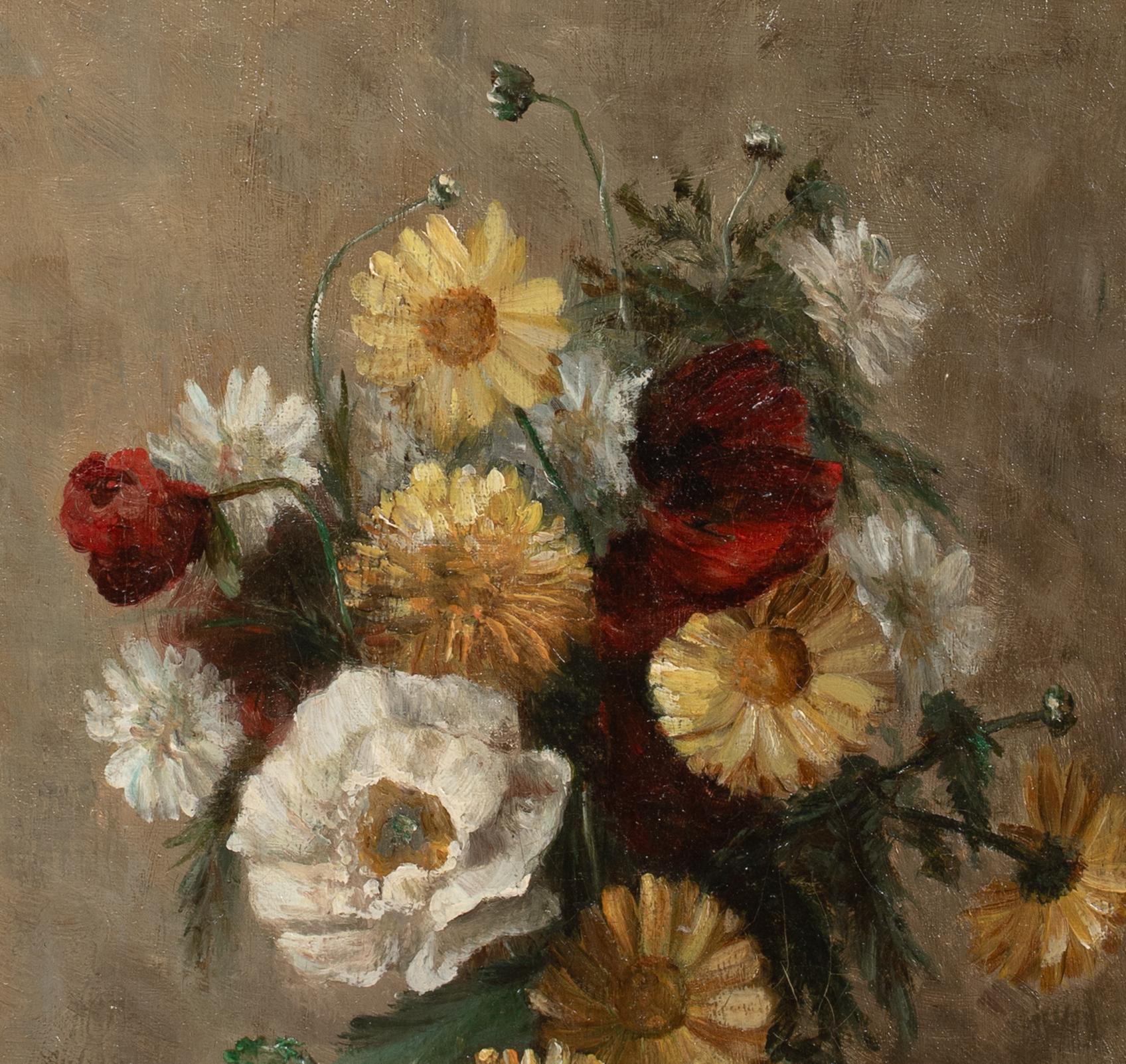 Stillleben mit einem Sommerblumenstrauß, 19. Jahrhundert  von Matthijs MARIS im Angebot 2