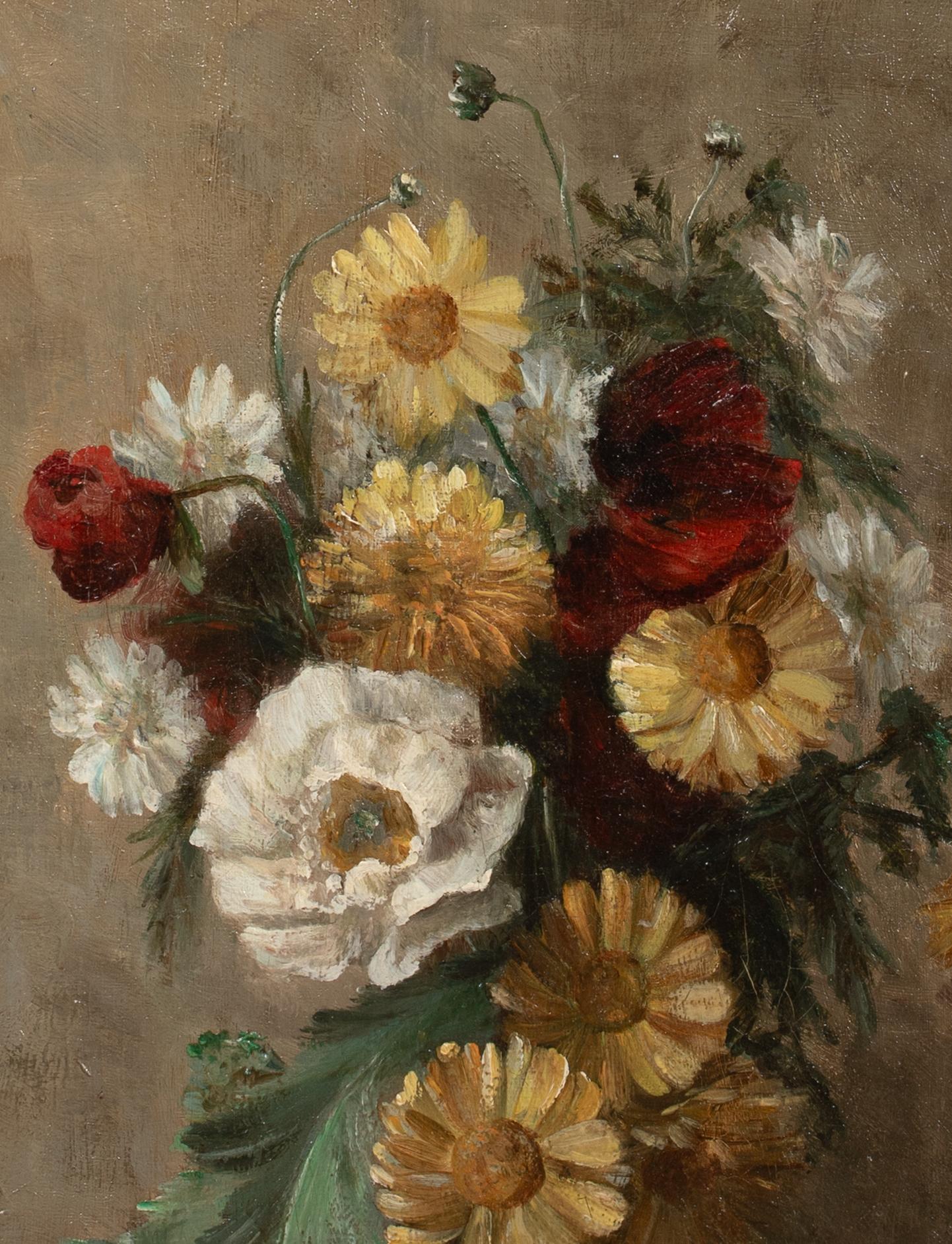 Stillleben mit einem Sommerblumenstrauß, 19. Jahrhundert  von Matthijs MARIS im Angebot 3
