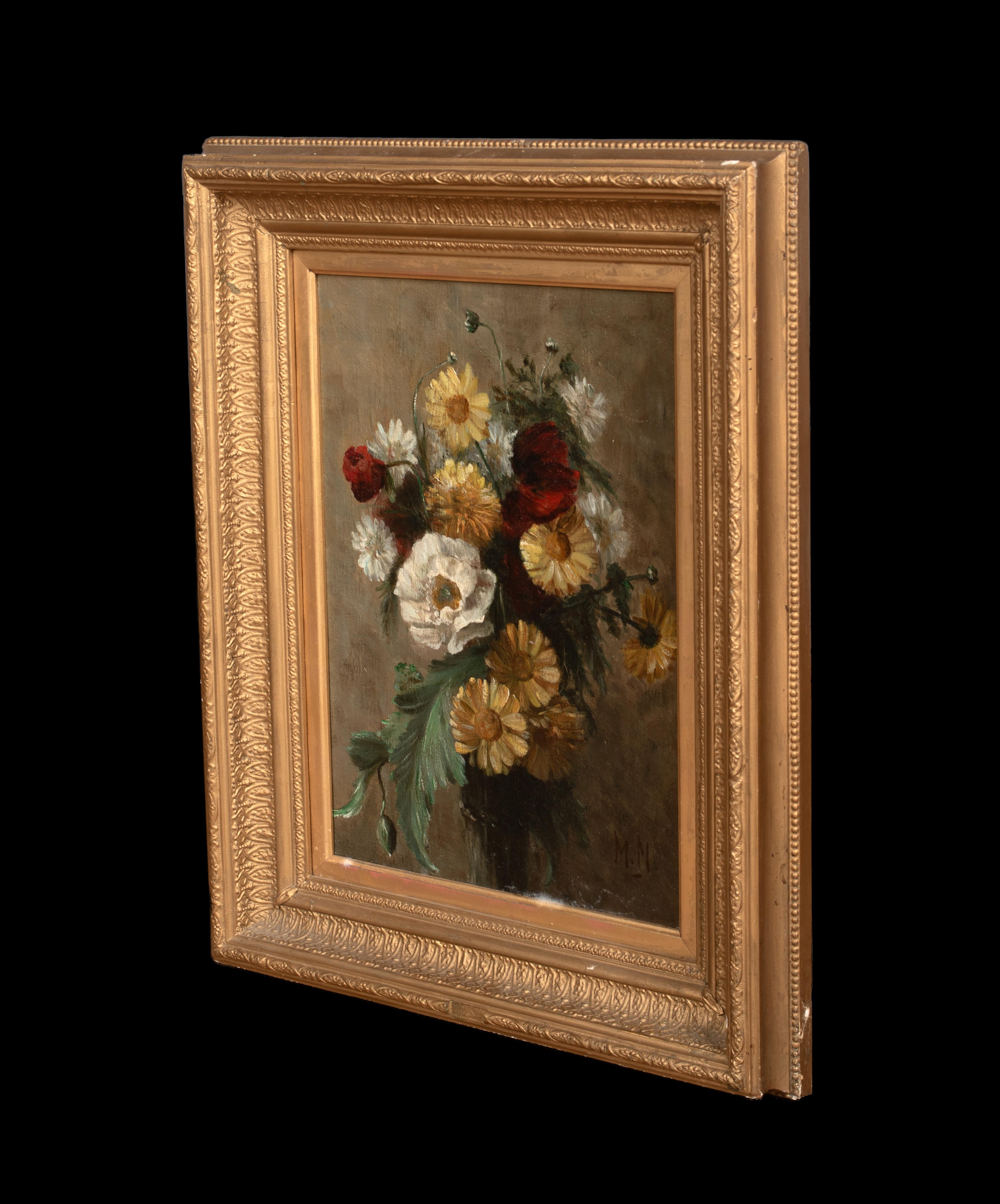 Stillleben mit einem Sommerblumenstrauß, 19. Jahrhundert  von Matthijs MARIS im Angebot 4