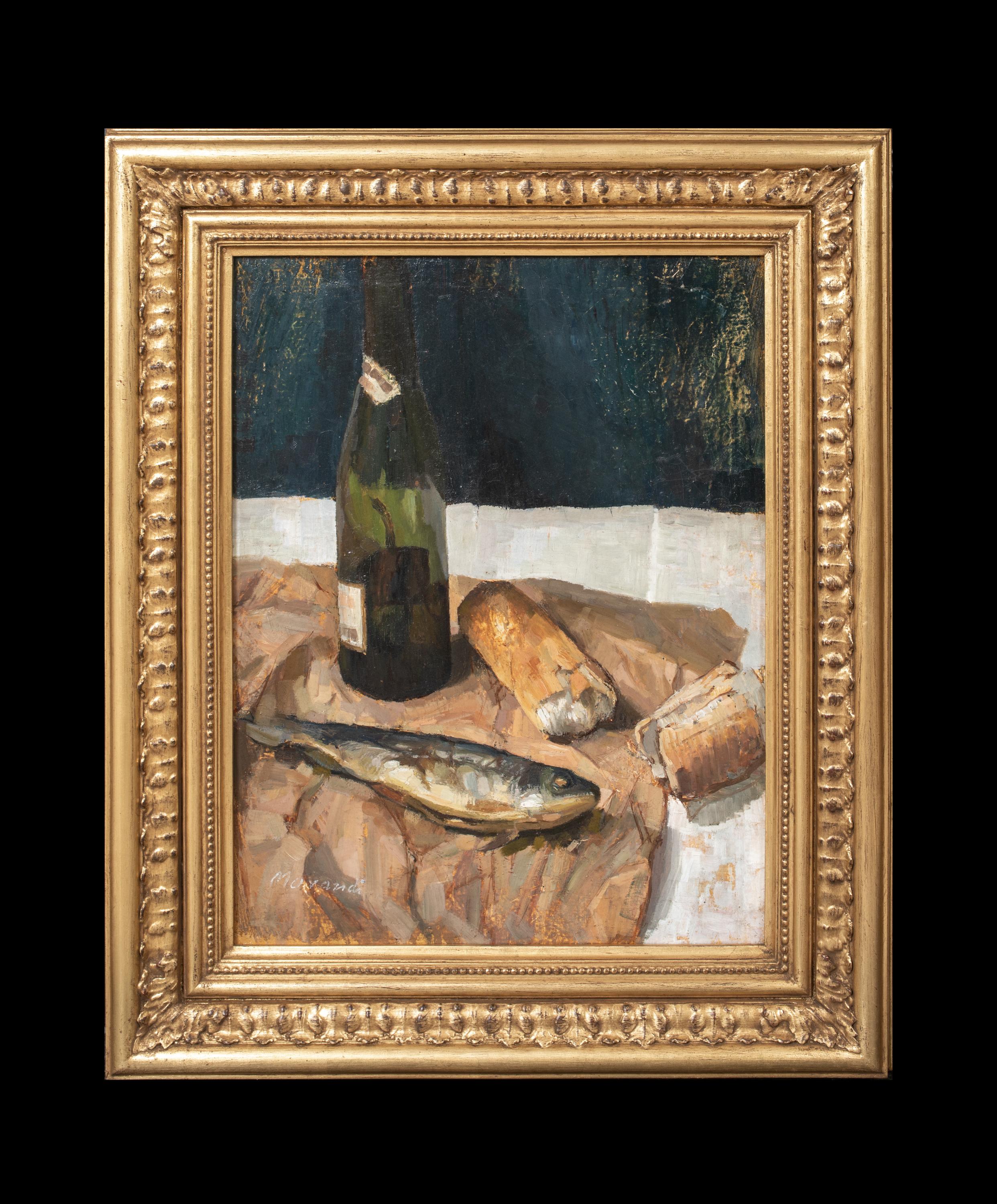 Bodegón de pan, vino y pescado, principios del siglo XX Giorgio MORANDI (1890-1964) - Painting de Unknown
