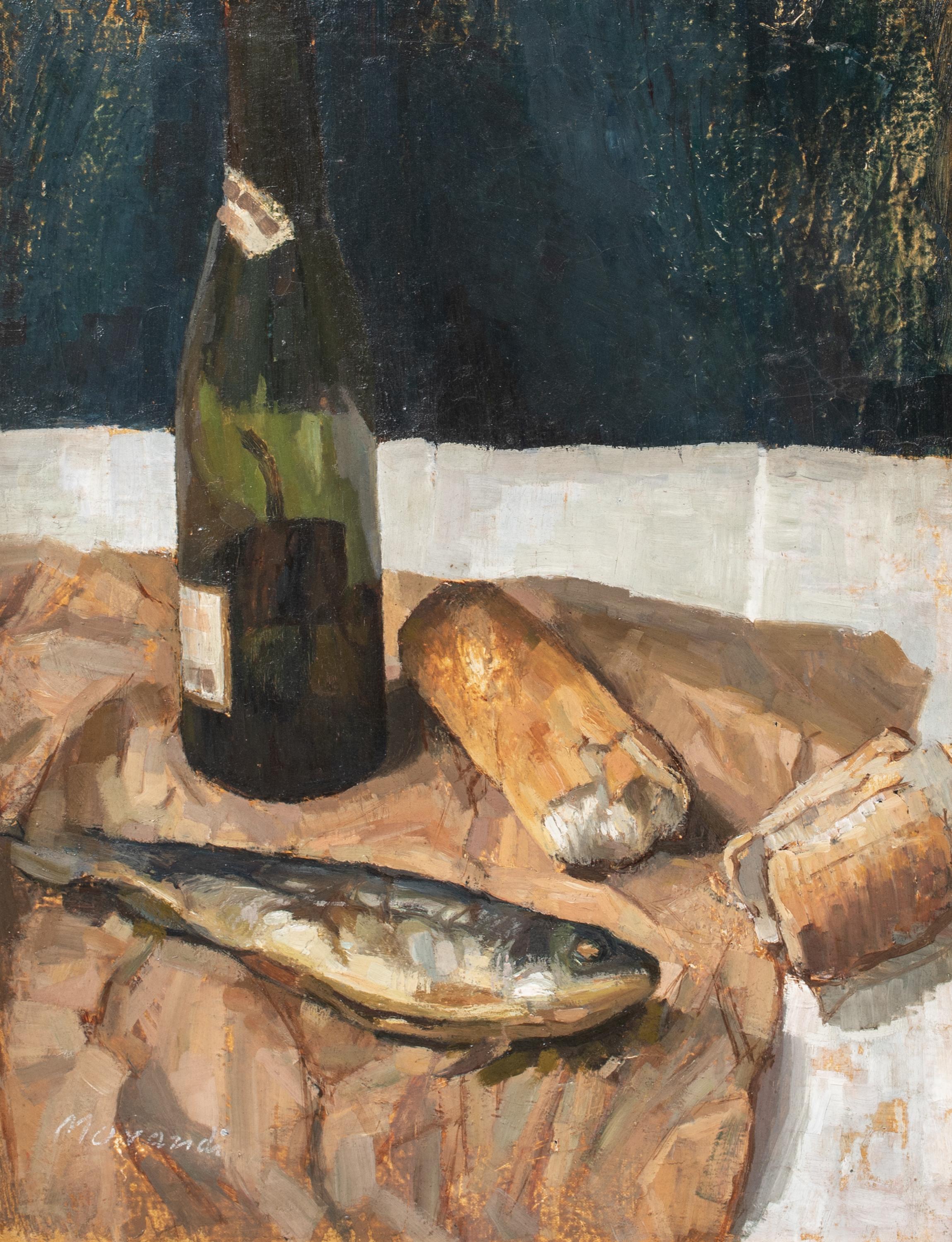 Bodegón de pan, vino y pescado, principios del siglo XX

Giorgio MORANDI (1890-1964) - firmado

Gran bodegón de principios del siglo XX, estudio de vino, pan y pescado sobre una mesa, óleo sobre lienzo Giorgio Morandi. Estudio de excelente calidad y